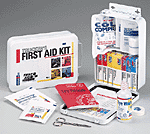 Trucker 16 Unit Kit- This 85-piece, trucker first aid kit includes an assortment of bandages, gauze pads, tape, ointment, CPR faceshield and eye care products...all contained in a strong metal case with gasket. 