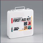 Trucker 24 Unit Kit- This 126-piece, deluxe 24-unit trucker first aid kit includes an assortment of bandages, gauze pads, tape, ointment, CPR faceshield and eye care products...all contained in a strong metal case with gasket. 