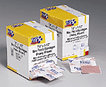 7/8"x1-1/2" Heavy woven mini patch bandage - 50 per box.  Our water and grease-resistant bandages are made from a comfortable, heavy-duty fabric that allows skin to breathe for faster healing. Flexible and easy to remove without sticking to the wound.
