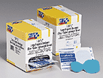 1-3/4"x3" Blue, visible, light woven fingertip bandage, large - 25 per box.  Our blue adhesive fingertip bandages are easily visible in case of loss, although they tend to stay put even when wet. This product is ideal for food processing and pharmaceutical applications.