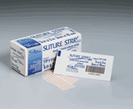 1/8"x3" Suture Strip Plus closure - 5 per pouch.  Our suture strip plus closures are pre-cut and reinforced for added strength. Minimizes the risk of superficial wounds opening during healing. Ideal for wound support after removal of sutures or staples. Sterile unless package is opened or damaged. 
