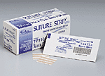 1/4"x1-1/2" Suture Strip Plus closure - 6 per pouch.  Our suture strip plus closures are pre-cut and reinforced for added strength. Minimizes the risk of superficial wounds opening during healing. Ideal for wound support after removal of sutures or staples. Sterile unless package is opened or damaged.