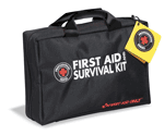 First aid supplies are combined with basic survival components in this truly comprehensive kit featuring over 160 items of remarkable quality. Features high quality first aid supplies, basic survival components, and a comprehensive first aid guide  arranged in a durable, ballistic nylon carry case