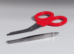 4-1/2" Scissors & 4" tweezers, metal - 1 set per single unit box
