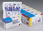Our 4"x5" instant cold compress temporarily relieves minor pain and swelling for sprains, aches and sore joints. No pre-chilling required. Store in a cool, dry place. May be harmful if swallowed. Ingredients: Ammonium Nitrate, water.