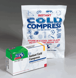 Our 4"x5" instant cold compress temporarily relieves minor pain and swelling for sprains, aches and sore joints. No pre-chilling required. Store in a cool, dry place. May be harmful if swallowed. Ingredients: Ammonium Nitrate, water.