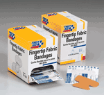 Our specially shaped fingertip bandage is made of a flexible fabric designed to stretch when you stretch while strong adhesive holds the bandage firmly in place. Each is contained in an individually sterilized package, which greatly reduces the possibility of infection. To use: remove from package and apply to wound.