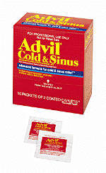 Advil Cold & Sinus Advanced Formula for Cold & Sinus Relief, coated caplets, brings temporary relief of symptoms associated with flu, sinusitis and the common cold, including nasal congestion, headache, fever, body aches and pain. Active ingredients: Ibuprofen, 200 mg.; Pseudoephedrine HCI, 30 mg.Su