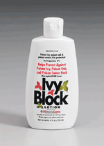 Ivy Block is the only FDA approved ivy barrier. U.S. Forest Service approved. Skin protectant against poison ivy, poison oak and poison sumac. Active ingredient: Bentoquatam 5%. Inactive ingredients: SDA 40 Denatured Alcohol (25% by weight), Disopropyl Adipate, Bentonite, Benzyl Alcohol, Methylparaben, Purified Water.