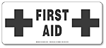 Identify your first aid area clearly and quickly. Our 4"x9" vinyl first aid sign lets people know where to come for help.