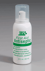Fight germs and pain simultaneously with our greaseless antiseptic spray in a pump. Offers relief from minor burns, cuts, scrapes and insect bites by soothing and numbing the area while helping to prevent infection. Repeat application as necessary for prickly heat and poison ivy. Active ingredients: Lidocaine 2.5%, Benzalkonium Chloride 0.14%