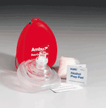 (1) CPR mouth barrier w/transparent dome
