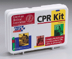 Microshield CPR kit-Kit contains 1 Microshield CPR shield, 2 exam quality gloves, 2 antiseptic cleansing wipes and 1 germicidal wipe.  Plastic case.