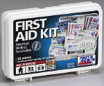 Our small box 52 piece first aid kit with a variety of products to fit minor first aid needs. Perfect for the home, office, auto, backpack or purse.